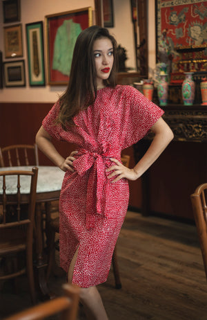 Nymphea kimono dress in Confetti Red